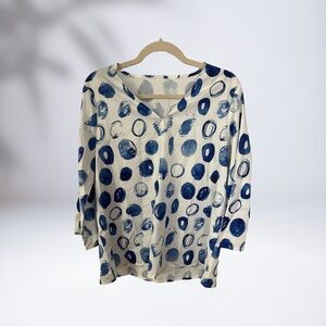 Blue Polka Dot Women's Top